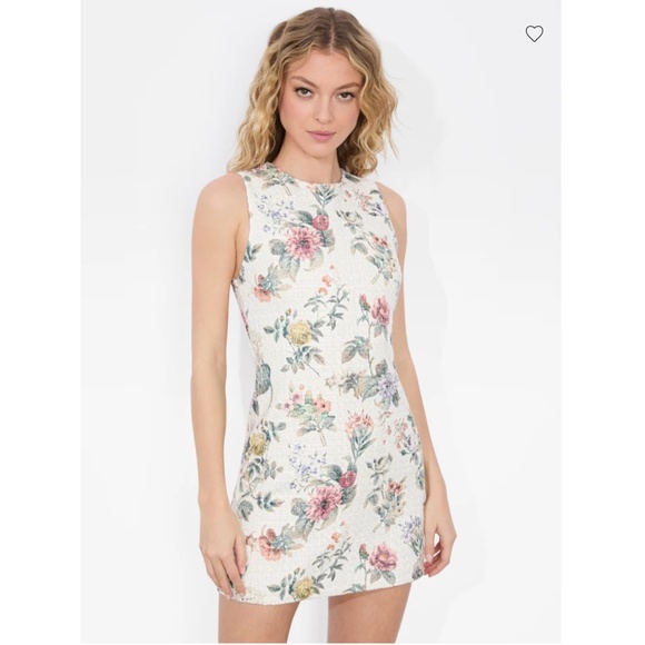 179. ALICE + OLIVIA Clyde Mini Dress White Woven Floral $440 NWOT Sz 2 - Picture 1 of 4